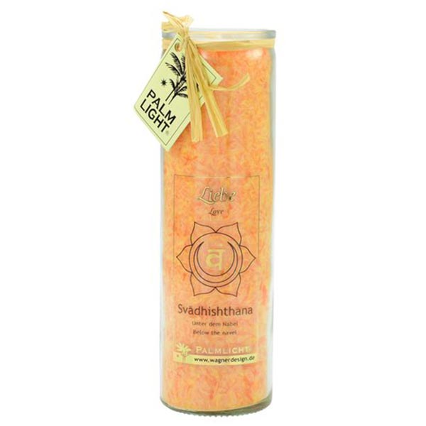 chakra-kerze ca 20 cm orange palm light palmlicht bei Lichtquelle online kaufen