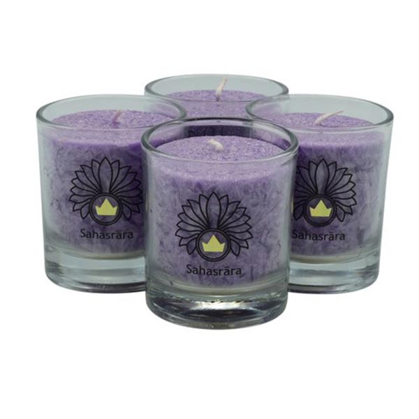 chakra-kerze ca 6 cm 4er-set violett palm light palmlicht bei Lichtquelle online kaufen